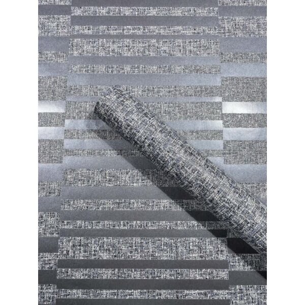 Vliestapete Querstreifen Streifen Modern in Grau für Wohnzimmer, Schlafzimmer (34348)