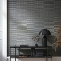 Vliestapete Querstreifen Streifen Modern in Grau f&uuml;r...