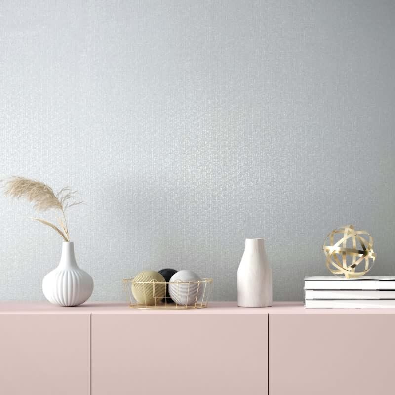 Vliestapete Textiloptik Uni Modern in Weiß für Wohnzimmer, Schlafzimmer (34349)