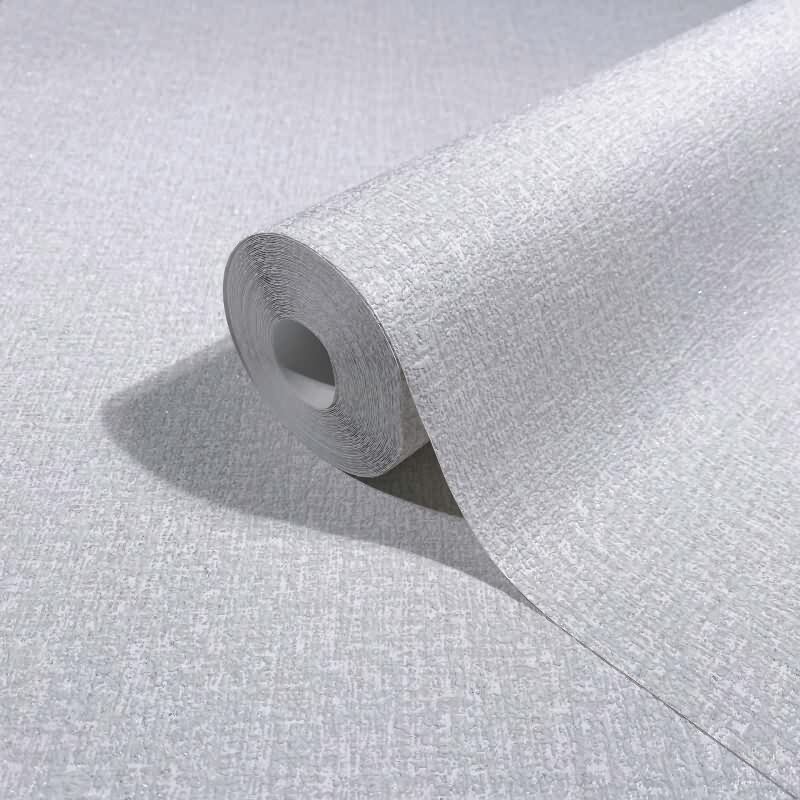 Vliestapete Textiloptik Uni Modern in Weiß für Wohnzimmer, Schlafzimmer (34349)