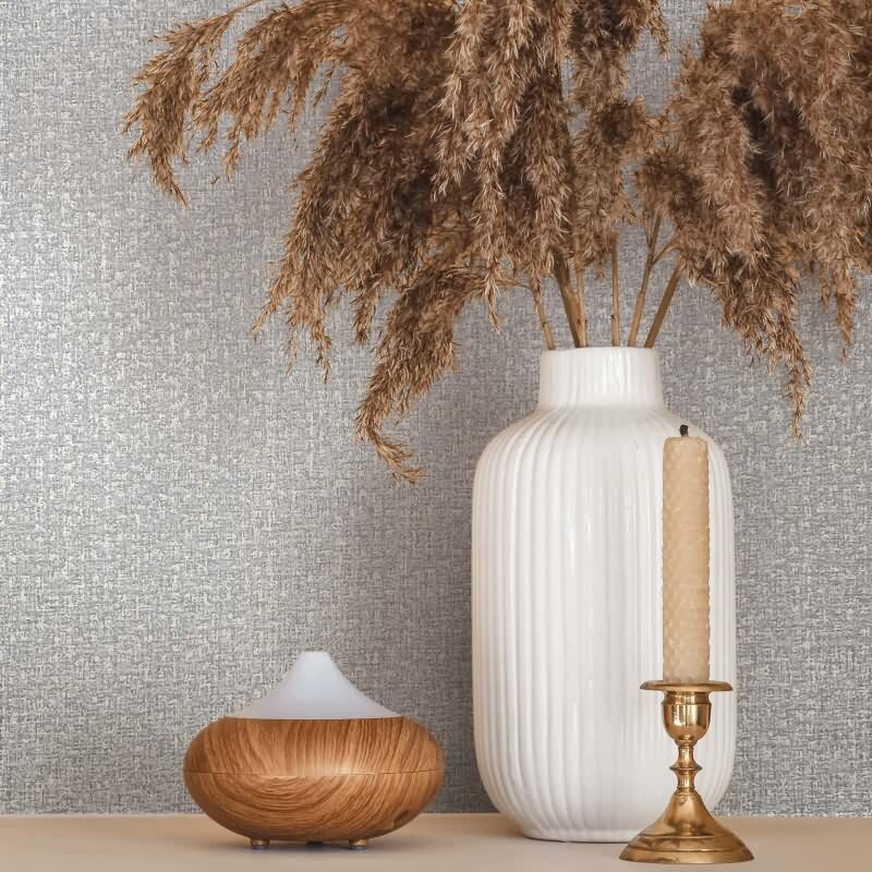 Vliestapete Textiloptik Uni Modern in Blau für Wohnzimmer, Schlafzimmer (34351)