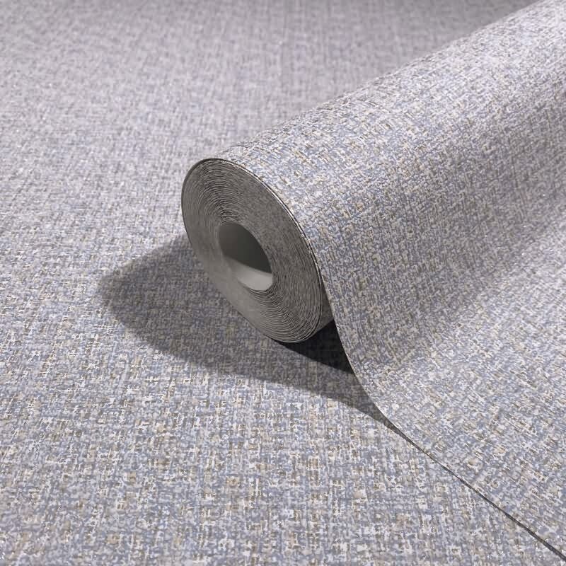 Vliestapete Textiloptik Uni Modern in Blau für Wohnzimmer, Schlafzimmer (34351)