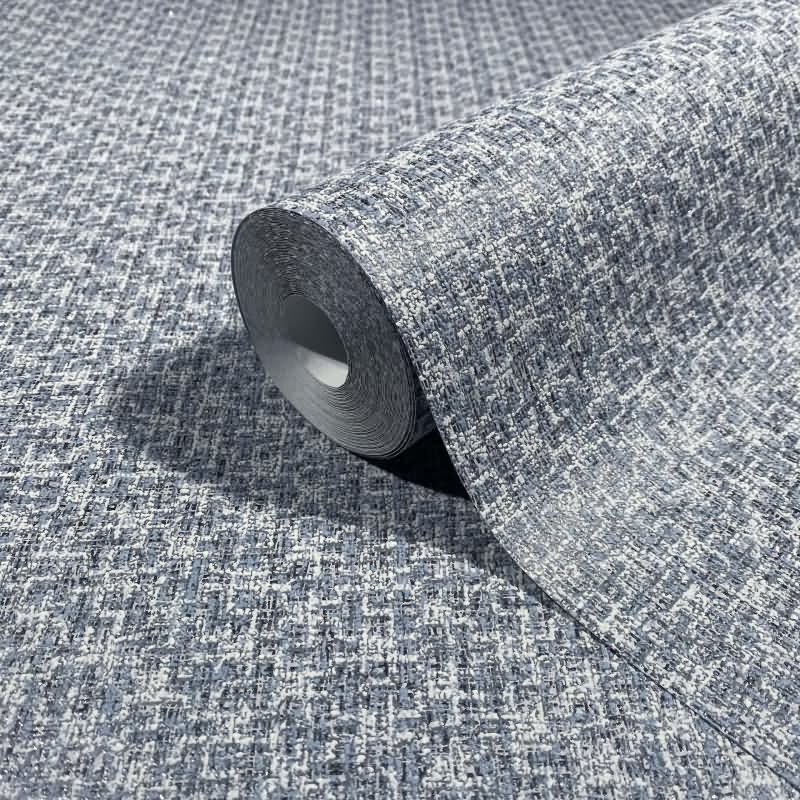 Vliestapete Textiloptik Uni Modern in Blau für Wohnzimmer, Schlafzimmer (34353)