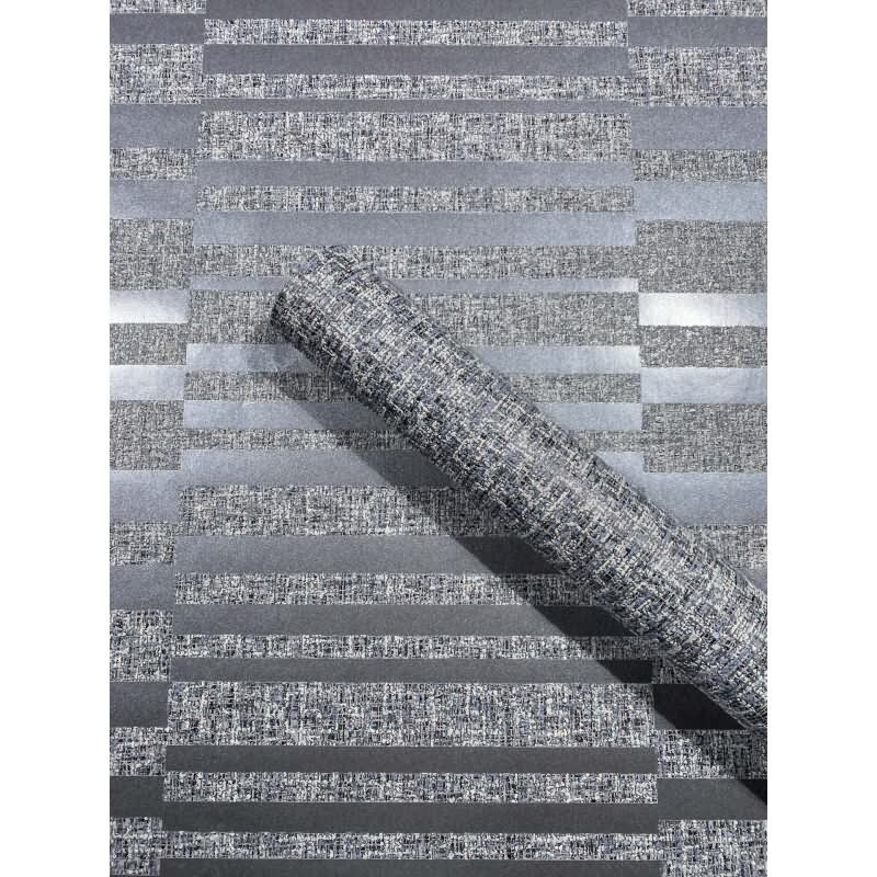 Vliestapete Textiloptik Uni Modern in Blau für Wohnzimmer, Schlafzimmer (34353)