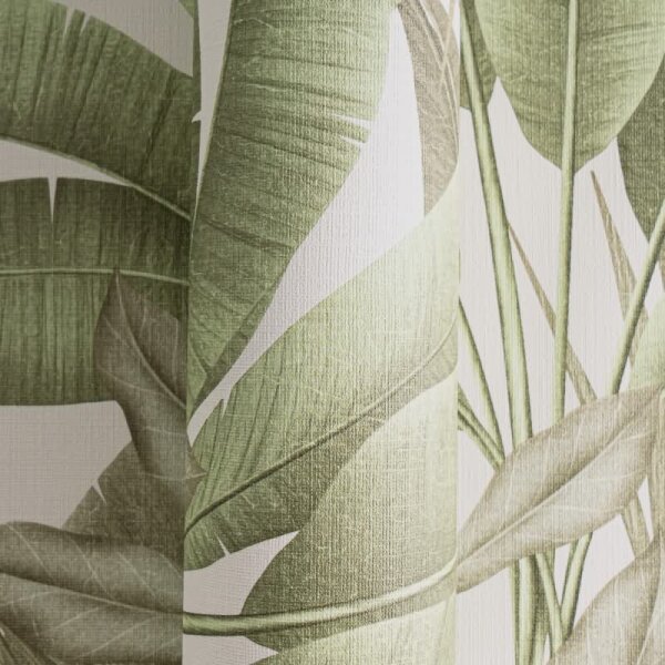 Pflanzen Tapete Grün Naturtöne Beige - Vliestapete mit Dschungelmotiv matt (396472)