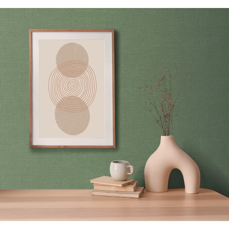 Unitapete mit Struktur Optik Moosgrün - Einfarbige Vliestapete modern matt (396481)