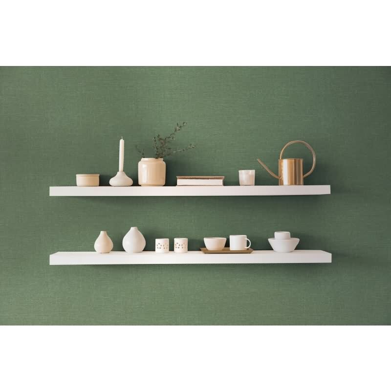 Unitapete mit Struktur Optik Moosgrün - Einfarbige Vliestapete modern matt (396481)