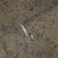 Florale Mustertapete VintageBraun Gold Grau - Vliestapete...