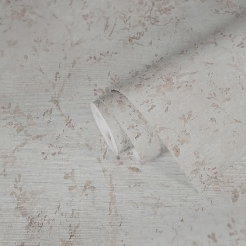 Florale Tapete Vintage Grau Beige - Vliestapete mit Blüten & Ästen (396503)