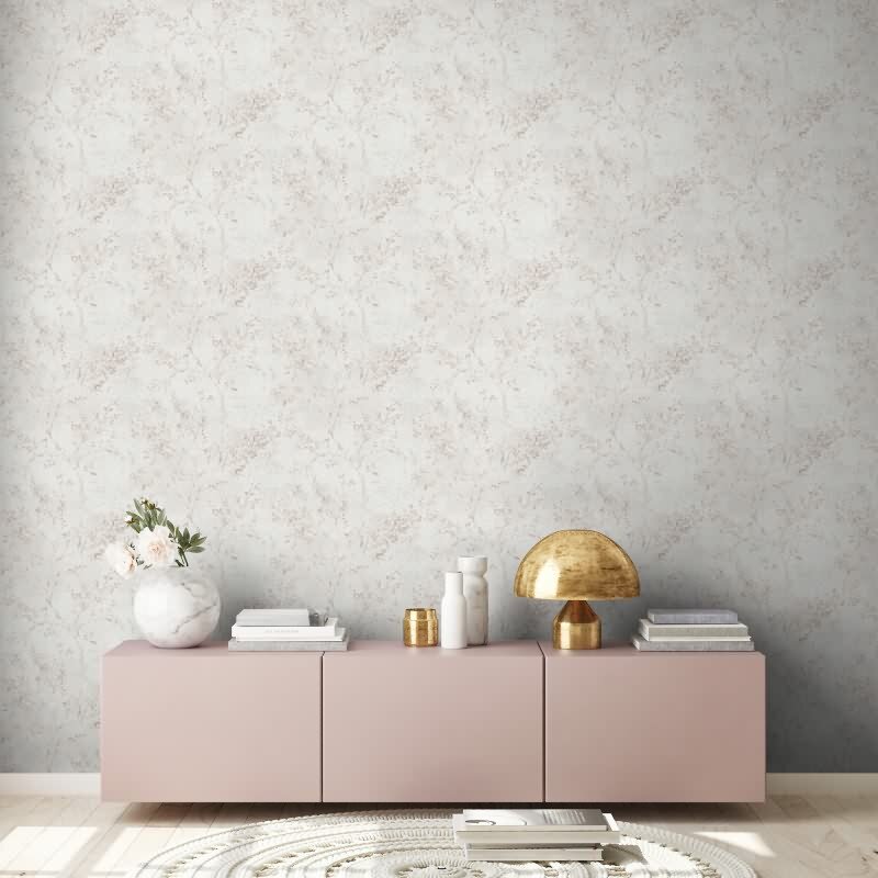 Florale Tapete Vintage Grau Beige - Vliestapete mit Blüten & Ästen (396503)