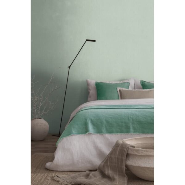 Unitapete in Leinen Optik Mintgrün - Strukturierte Vliestapete modern matt (396511)