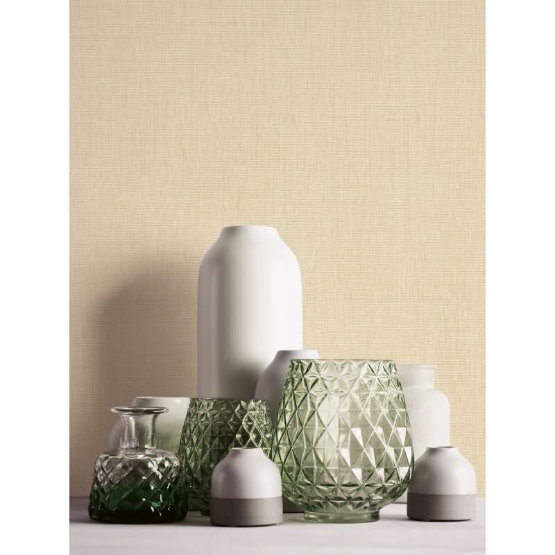 Uni Tapete in Leinen Optik Sandbeige - Strukturierte Vliestapete matt natur (396512)