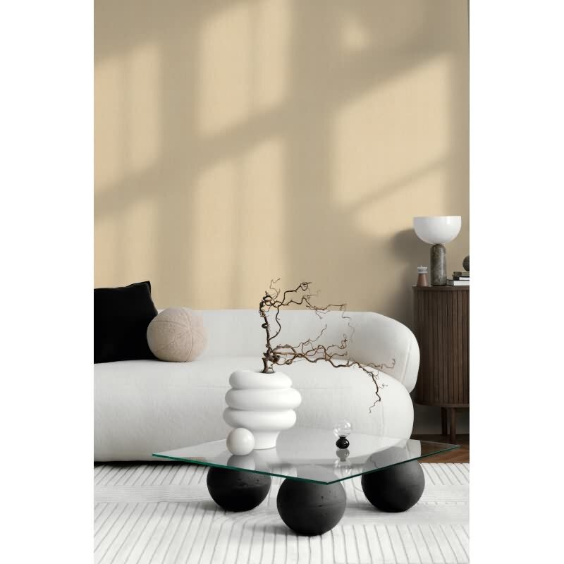 Uni Tapete in Leinen Optik Sandbeige - Strukturierte Vliestapete matt natur (396512)