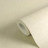 Uni Tapete in Leinen Optik Sandbeige - Strukturierte...