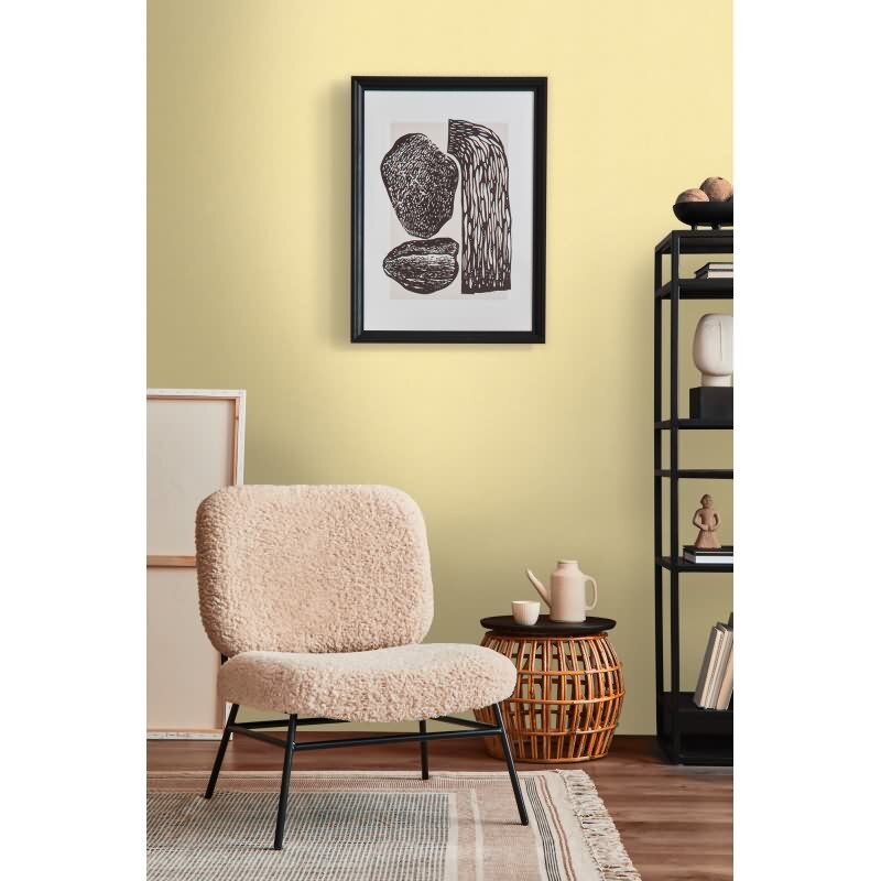 Uni Tapete in Leinenoptik Sonnengelb - Strukturierte Vliestapete matt freundlich (396513)