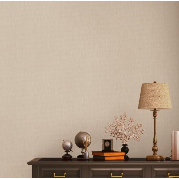 Unitapete in Leinenoptik Naturbeige - Strukturierte Vliestapete matt wohnlich (396514)