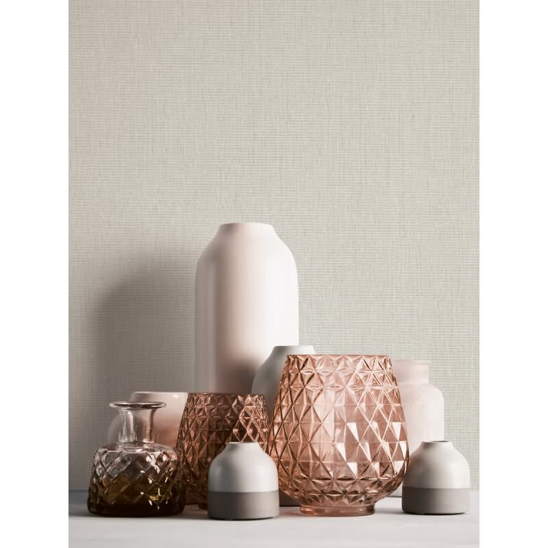 Unitapete in Leinen Optik Hellgrau - Strukturierte Vliestapete matt modern (396515)