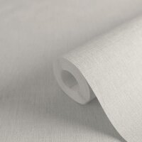 Unitapete in Leinen Optik Hellgrau - Strukturierte...