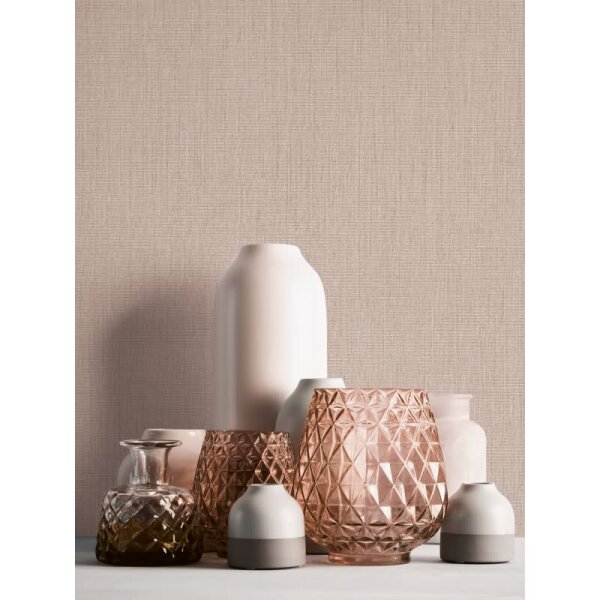 Uni Tapete in Leinenoptik Braun - Strukturierte Vliestapete matt natürlich (396516)