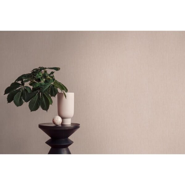 Uni Tapete in Leinenoptik Braun - Strukturierte Vliestapete matt natürlich (396516)
