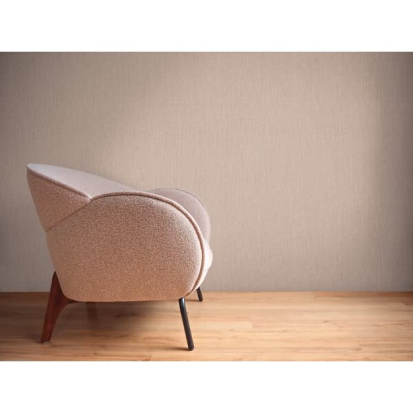 Uni Tapete in Leinenoptik Braun - Strukturierte Vliestapete matt natürlich (396516)