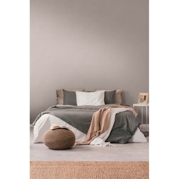 Uni Tapete in Leinenoptik Braun - Strukturierte Vliestapete matt natürlich (396516)