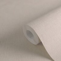 Uni Tapete in Leinenoptik Braun - Strukturierte...