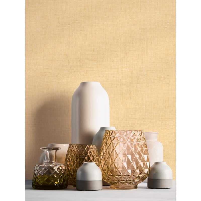 Unitapete in Leinenoptik Beige - Strukturierte Vliestapete matt natürlich (396518)