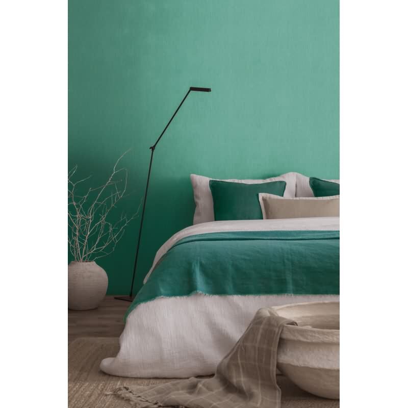 Unitapete in Leinenoptik Türkis - Strukturierte Vliestapete matt frisch (396523)