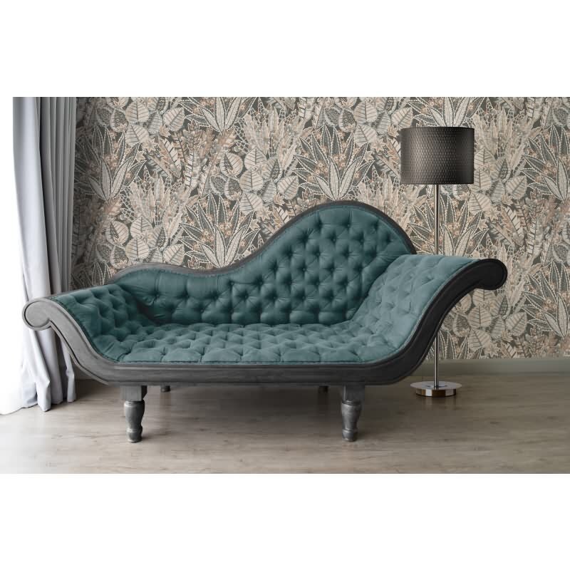 Dschungeltapete Braun Grau Beige - Exotische Muster Tapete floral - Vliestapete strukturiert (396533)