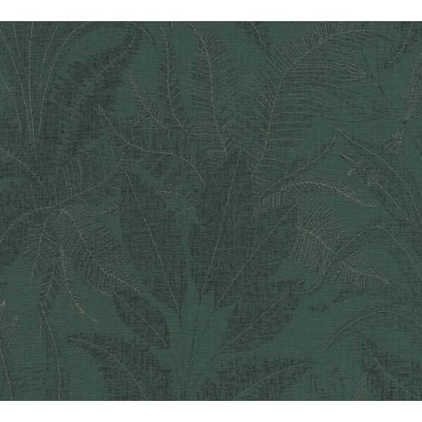 Dschungel-Tapete Dunkelgrün Schwarz - Edle Blätterstruktur - Tropen Vliestapete modern (396543)