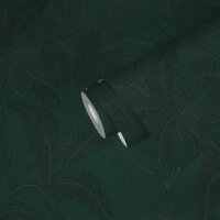 Dschungel-Tapete Dunkelgr&uuml;n Schwarz - Edle...