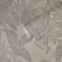 Dschungeltapete Beige - Elegante Bl&auml;tteroptik...