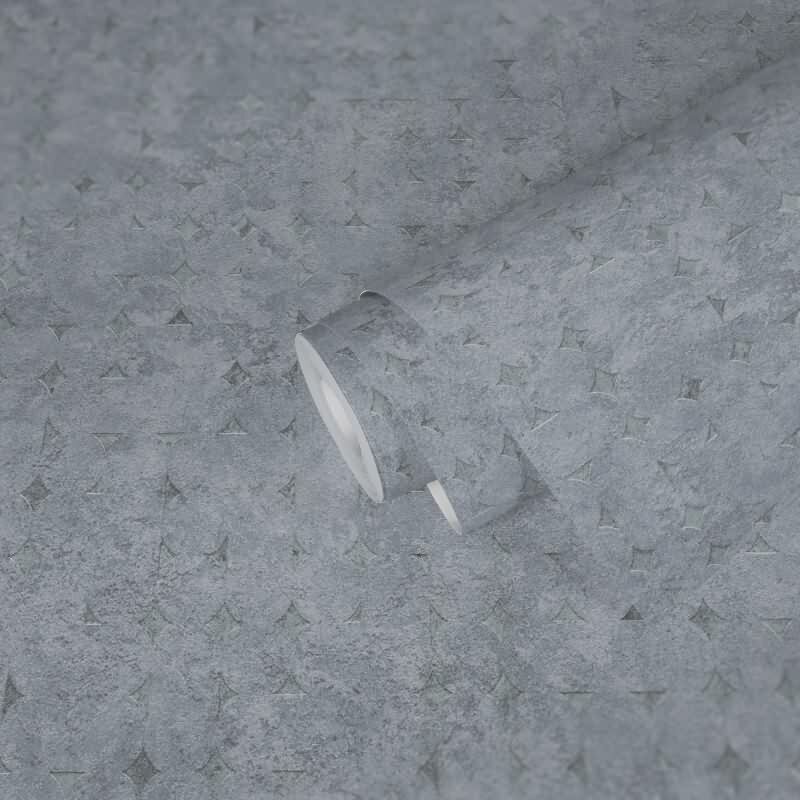 3D-Tapete Grau Betonoptik - Geometrisches Muster mit Struktur - Vliestapete modern (396561)