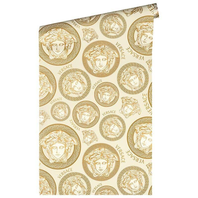 Tapete Beige, Creme, Gold, Kupfer VERSACE Satintapete (386115)