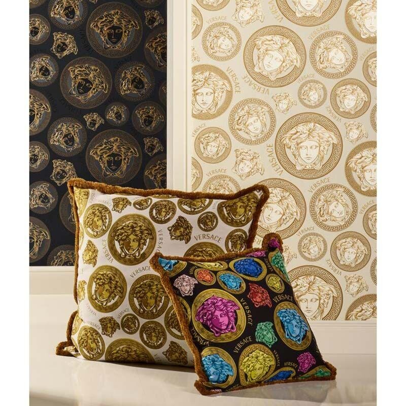 Tapete Beige, Creme, Gold, Kupfer VERSACE Satintapete (386115)