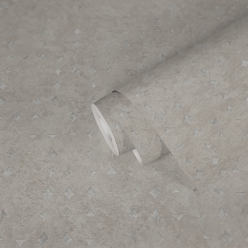 3D-Tapete Creme Betonoptik - Geometrische Struktur modern - Vliestapete dezent (396563)