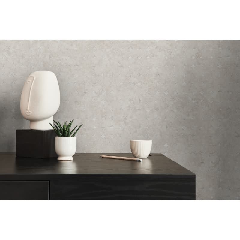 3D-Tapete Creme Betonoptik - Geometrische Struktur modern - Vliestapete dezent (396563)