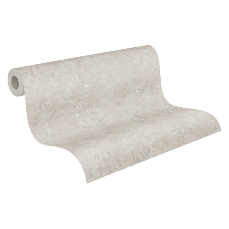 3D-Tapete Creme Betonoptik - Geometrische Struktur modern - Vliestapete dezent (396563)