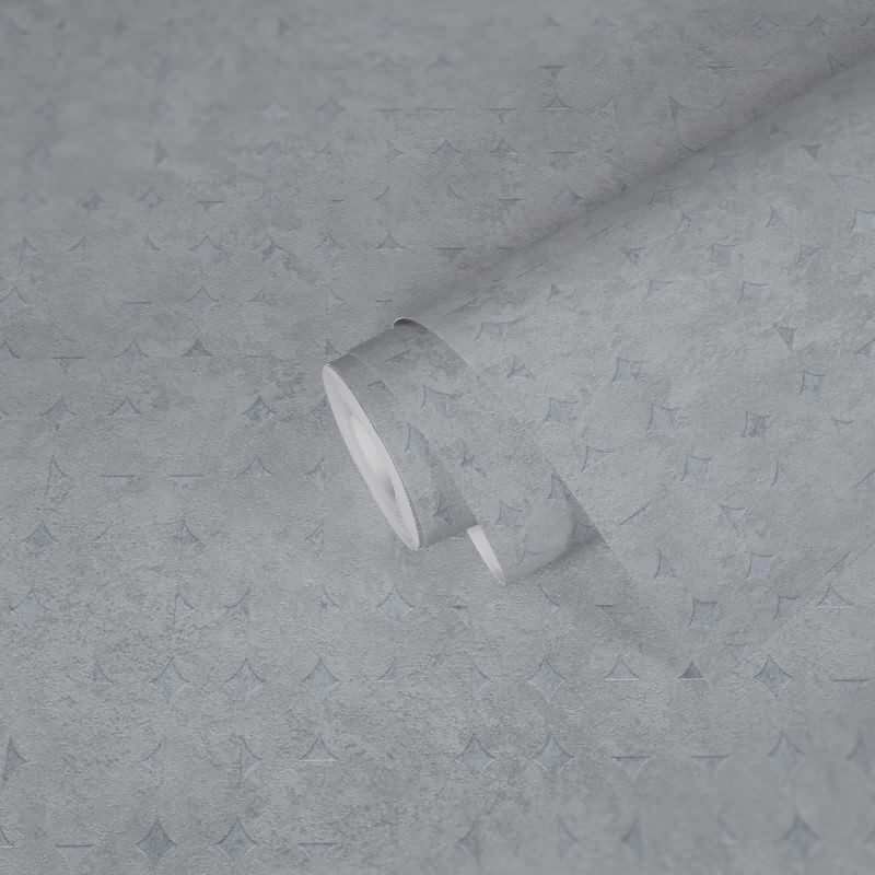 Tapete Lichtgrau Betonoptik Industrial - Geometrisches Muster dezent - Vlies Tapete modern (396566)