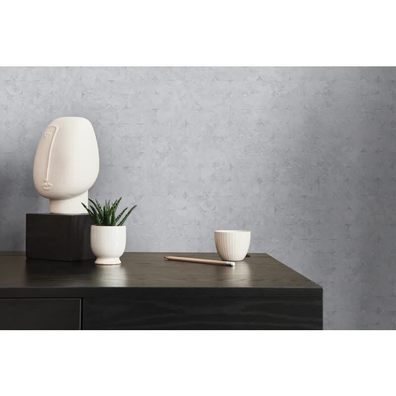 Tapete Lichtgrau Betonoptik Industrial - Geometrisches Muster dezent - Vlies Tapete modern (396566)