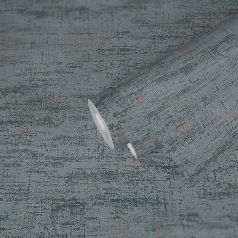 Vintage Struktur Tapete Grün Kupfer - Vliestapete mit Metallic-Effekt - Urban & edel (396571)