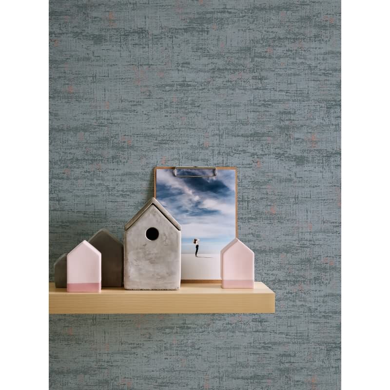 Vintage Struktur Tapete Grün Kupfer - Vliestapete mit Metallic-Effekt - Urban & edel (396571)