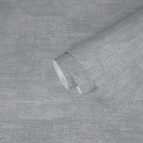 Strukturtapete Grau Silber - Vlies Tapete mit Metallic-Effekt - Modern & strukturiert (396572)