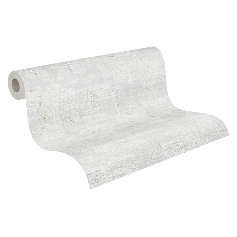 Vintage Tapete Grau Creme Gold - Vliestapete mit Metallic-Effekt - Elegant & modern (396573)