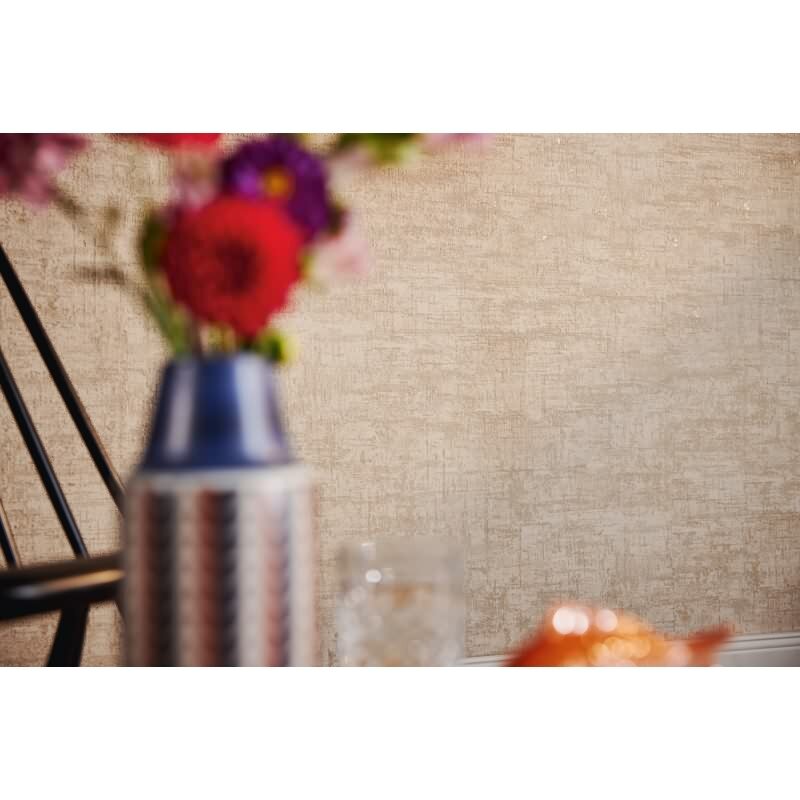 Vintage Vliestapete Beige Weiß Gold - Tapete mit Metallic-Effekt - Modern & edel (396575)