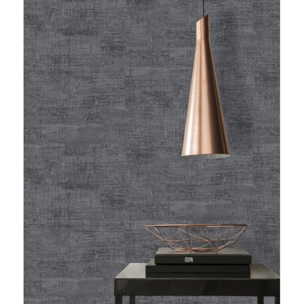 Strukturtapete Anthrazit Kupfer- Vliestapete mit Metallic-Effekt - Modern & luxuriös (396576)