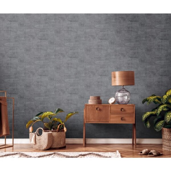 Strukturtapete Anthrazit Kupfer- Vliestapete mit Metallic-Effekt - Modern & luxuriös (396576)