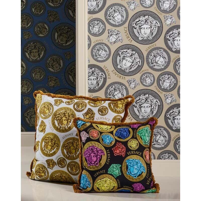 Tapete Beige, Creme, Schwarz, Anthrazit VERSACE Satintapete (386114)