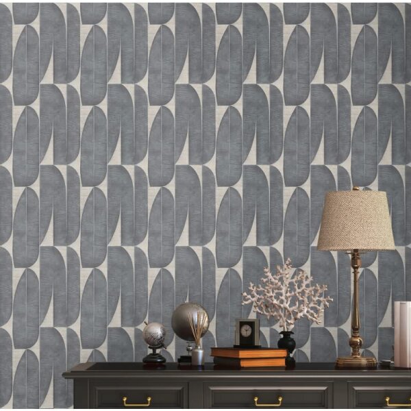 Tapete mit Bananenblättern Beige Schwarz - Grafisches Blättermuster - Vliestapete (396583)